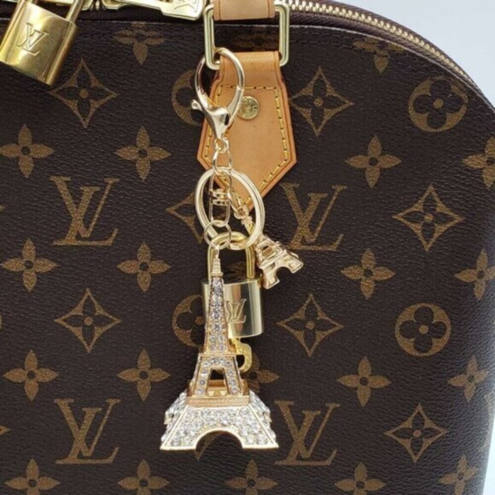 Authentic Louis Vuitton Padlock & Key Gold ✨Unbranded Bag Charm Keychain - Picture 3 of 7